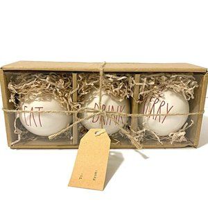 Rae Dunn Christmas Ornaments EAT, DRINK, BE MERRY